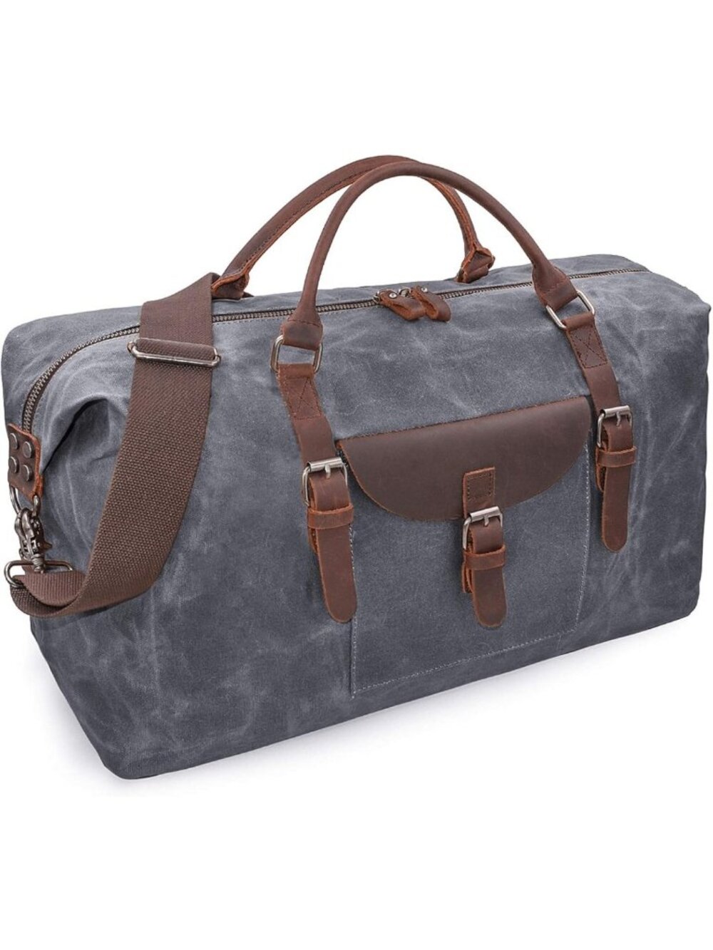 Waterproof Oversized Travel Duffel Bag | Canvas & Leather Weekender Carry-On